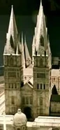 Una maqueta a escala de los campanarios.