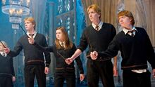 Fred, George,Ginny y Ron