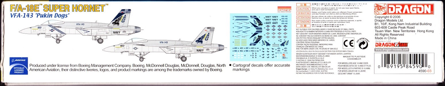 Dragon Models 1/144 4590 F/A-18E Super Hornet VFA-143 