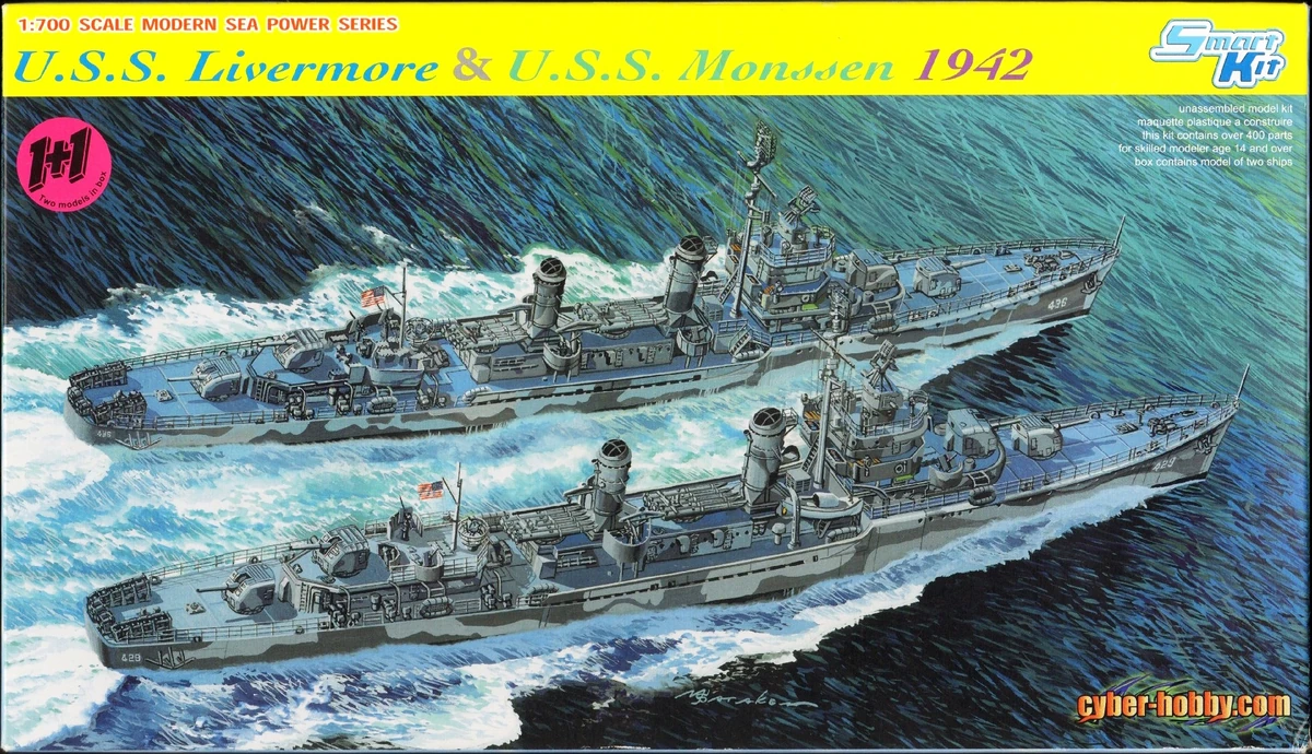 Dragon Models 1/700 7088 U.S.S. Livermore & U.S.S. Monssen 1942 ...