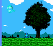 Epílogo de "Mega Man 3". Mega Man mira al cielo y se cuestiona si Proto Man es un aliado o un enemigo.