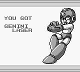 Obtención del Gemini Laser en "Mega Man III", Game Boy.