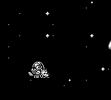Mega Man utilizando Rush Space en una cinemática de "Mega Man II", Game Boy.