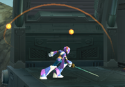 Layer usando el Rekkyoudan en "Mega Man X8", PC.