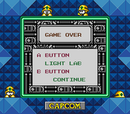 Pantalla de Game Over + Continuar (Capítulo del Dr. Wily).