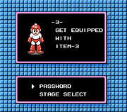Obtención del Item-3 en "Mega Man 2", NES.