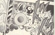 1 Bola de Vida conseguida por Mega Man al destruir a 1 Picket Man, "El Guerrero de la Paz - ¡¡Rockman Está Aquí!!" del manga "Rockman".