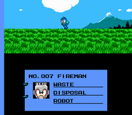 Fire Man en los créditos de "Mega Man 3", NES.