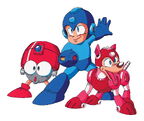 Mega Man, Eddie y Rush en "Mega Man 4".