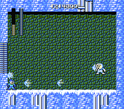Ice Man utilizando el Ice Slasher en "Mega Man", NES.