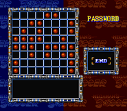 Pantalla de contraseña de "Mega Man's Soccer", SNES.