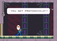 Mega Man al obtener el Proto Shield