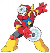 Ilustración original de Metal Man en "Mega Man 2", por Keiji Inafune.