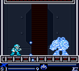 Spark Madrill congelado por el Shotgun Ice en "Mega Man Xtreme", Game Boy Color.