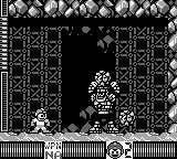 Stone Man usando el Power Stone en "Mega Man IV", Game Boy.