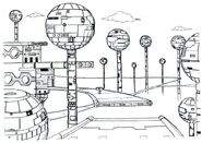 Arte conceptual del Escenario de Bomb Man en "Mega Man".