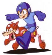 Mega Man montando a Rush en Mega Man II.