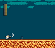 Mega Man usando el Bubble Lead en "Mega Man 2", NES.