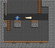 Mega Man disparando el nivel 2 del New Mega Buster en Street Fighter X Mega Man.