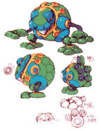 Boceto de Burble Hekelot en Mega Man Zero 2