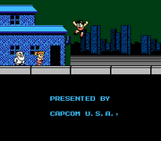 Roll y el Dr. Light en los Créditos de Mega Man.