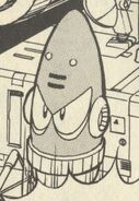 Rocket de Star Man en "La Fortaleza de Blues ¡Acometida!" del manga "Rockman 5".