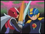 Protoman peleando contra Megaman.