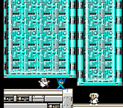 Mega Man consigue vencer al Dr. Wily y rescata al Dr. Light, pero el techo de la fortaleza cae sobre todos: así que él usaría toda su fuerza para evitar el colapso del techo. Al final, Proto Man aparecería para salvarlo.