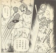 Bloque incinerador congelado en "Las Súper Invenciones del Dr. Wily - ¡¡Aparecen 2 Robots Gigantes de Terror!!" del manga "Rockman".