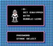 Obtención del Bubble Lead en "Mega Man 2", NES.