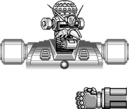 Wily Robo Iron Golem es el tercer jefe de fortaleza en el Wily Acorazado.