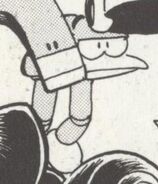 Mechakkero en "Batalla de Espacio-Tiempo - ¿¡El Enemigo del Futuro es Quién!?" del manga "Rockman World 2".