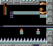 Fiebre de jefes en Escenario de Dr. Wily 4 en "Mega Man", NES.