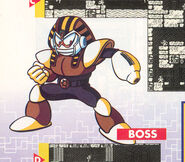 Ilustración promocional de "Mega Man IV" con Pharaoh Man, diseñado por la revista Nintendo Power.