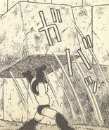 Mega Man usando Super Arm para remover un bloque, "Las Súper Invenciones del Dr. Wily - ¡¡Aparecen 2 Robots Gigantes de Terror!!" del manga "Rockman".