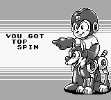 Obtención del Top Spin en "Mega Man II", Game Boy.