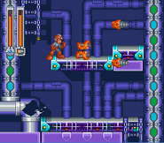 Mega Man utilizando el Spread Drill (Taladros Medianos)