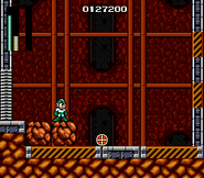 Obtención del Super Arm en "Mega Man: The Wily Wars/Mega Man", Sega Genesis.