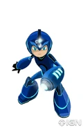 Nuevo diseño de Mega Man ahora incluyendo al nuevo personaje Mega-Mini.[8]