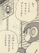 Placa A en "El Secreto del Parque Aéreo" del manga "Rockman 5".