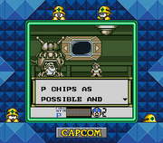 Dr. Light mencionando a los Chip P en "Mega Man V", Super Game Boy.