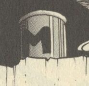 Tanque M de Crystal Man en "El Secreto del Parque Aéreo" del manga "Rockman 5".