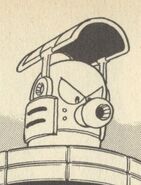 Shield Gun en "El Secreto del Parque Aéreo" del manga "Rockman 5".