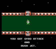 Obtención del Gyro Attack en "Mega Man 5", NES.