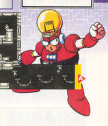 Ilustración promocional de "Mega Man IV" con Bright Man, diseñado por la revista Nintendo Power.