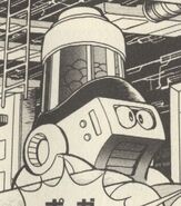 Gachappon de Bright Man en "¡Debes Derrotar al Equipo de Defensa Más Fuerte!" del manga "Rockman 4".