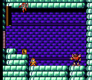 Proto Man entragando 1 Tanque L a Mega Man en "Mega Man 5", NES.