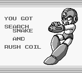 Obtención del Search Snake en "Mega Man III", Game Boy.