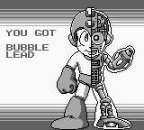 Obtención del Bubble Lead en "Mega Man: Dr. Wily's Revenge", Game Boy.