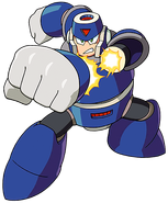 Ilustración de Hard Man en "Rockman Complete Works", por Ryuji Higurashi.